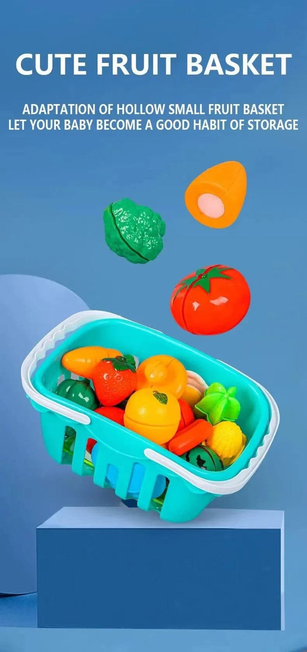 Planet Gates A25 25 PCs Set DIY Fruit Cutting Music Toy Simulation Vegetable Fruit and Vegetable Children's Toy Girl Boy Kitchen Food Set