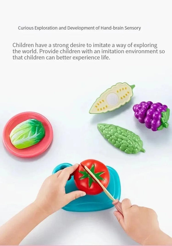 Planet Gates A25 25 PCs Set DIY Fruit Cutting Music Toy Simulation Vegetable Fruit and Vegetable Children's Toy Girl Boy Kitchen Food Set