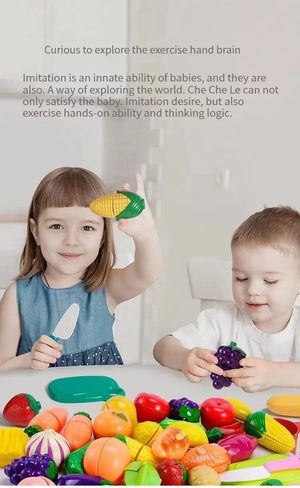 Planet Gates A25 25 PCs Set DIY Fruit Cutting Music Toy Simulation Vegetable Fruit and Vegetable Children's Toy Girl Boy Kitchen Food Set