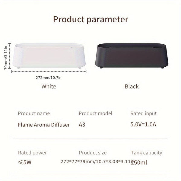 Planet Gates A3 Black Humidifier With Remote Control, Aromatherapy Machine, Essential Oil Diffuser