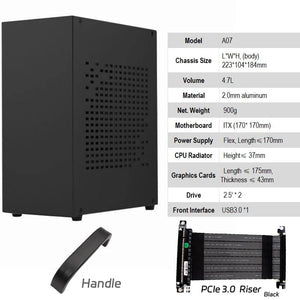 Planet Gates A39 White PCIe 4.0 All Aluminum 2.0mm HTPC Mini ITX A4 Chassis Game Computer Support Graphics Card RTX2070 I5 Discrete Display Case K39 A07 A39