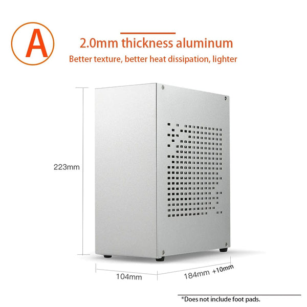Planet Gates A39 White PCIe 4.0 All Aluminum 2.0mm HTPC Mini ITX A4 Chassis Game Computer Support Graphics Card RTX2070 I5 Discrete Display Case K39 A07 A39