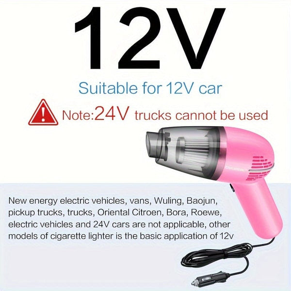Planet Gates A4-1 Wired Pink Car Vacuum Cleaner Strong Suction Super Power Dry And Wet Cleaning Cat Hair Pet Hair Multifunctional Portable Mini Handheld