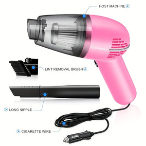 Planet Gates A4-1 Wired Pink Car Vacuum Cleaner Strong Suction Super Power Dry And Wet Cleaning Cat Hair Pet Hair Multifunctional Portable Mini Handheld