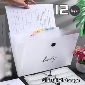 Planet Gates A4 5/8/12 Pockets File Folder Test Paper Storage Folder Waterproof File Organizer Classified Large Capacity Portfolio Organizer
