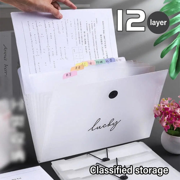 Planet Gates A4 5/8/12 Pockets File Folder Test Paper Storage Folder Waterproof File Organizer Classified Large Capacity Portfolio Organizer