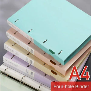 Planet Gates A4 Binder D-Type Punch Folder Office Storage File Ring Waterproof Test Paper Data Storage Folder 4 Hole Binder Learning Supplies