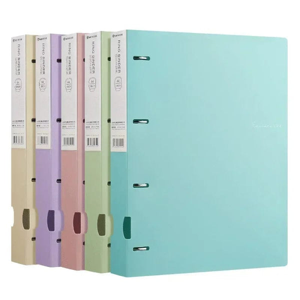 Planet Gates A4 Binder D-Type Punch Folder Office Storage File Ring Waterproof Test Paper Data Storage Folder 4 Hole Binder Learning Supplies