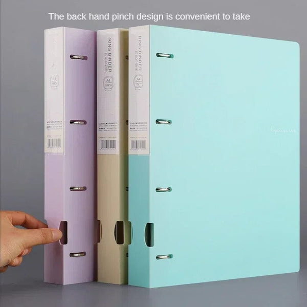 Planet Gates A4 Binder D-Type Punch Folder Office Storage File Ring Waterproof Test Paper Data Storage Folder 4 Hole Binder Learning Supplies