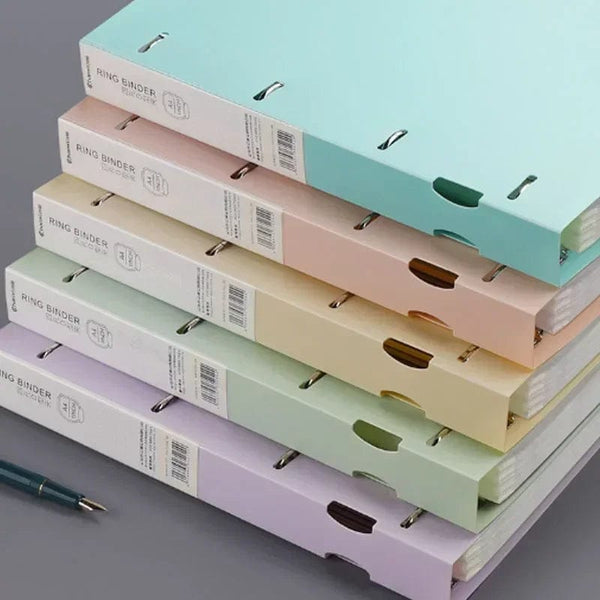 Planet Gates A4 Binder D-Type Punch Folder Office Storage File Ring Waterproof Test Paper Data Storage Folder 4 Hole Binder Learning Supplies