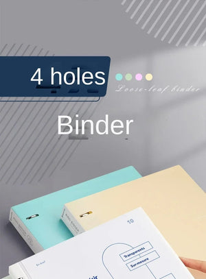 Planet Gates A4 Binder D-Type Punch Folder Office Storage File Ring Waterproof Test Paper Data Storage Folder 4 Hole Binder Learning Supplies