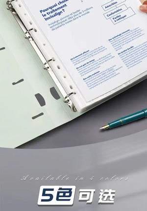 Planet Gates A4 Binder D-Type Punch Folder Office Storage File Ring Waterproof Test Paper Data Storage Folder 4 Hole Binder Learning Supplies