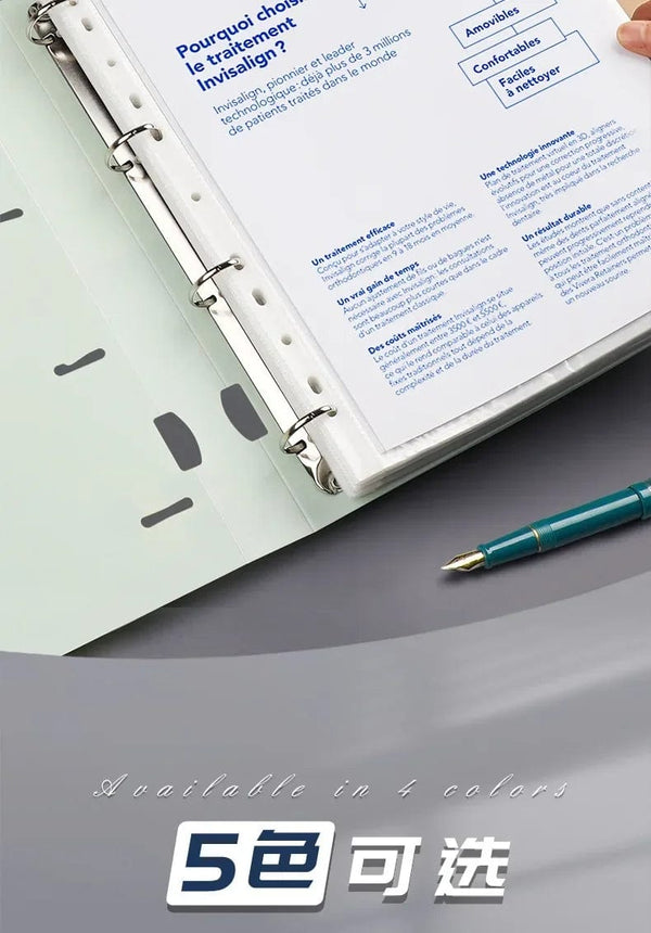 Planet Gates A4 Binder D-Type Punch Folder Office Storage File Ring Waterproof Test Paper Data Storage Folder 4 Hole Binder Learning Supplies