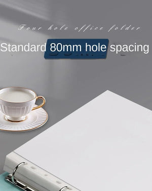 Planet Gates A4 Binder D-Type Punch Folder Office Storage File Ring Waterproof Test Paper Data Storage Folder 4 Hole Binder Learning Supplies
