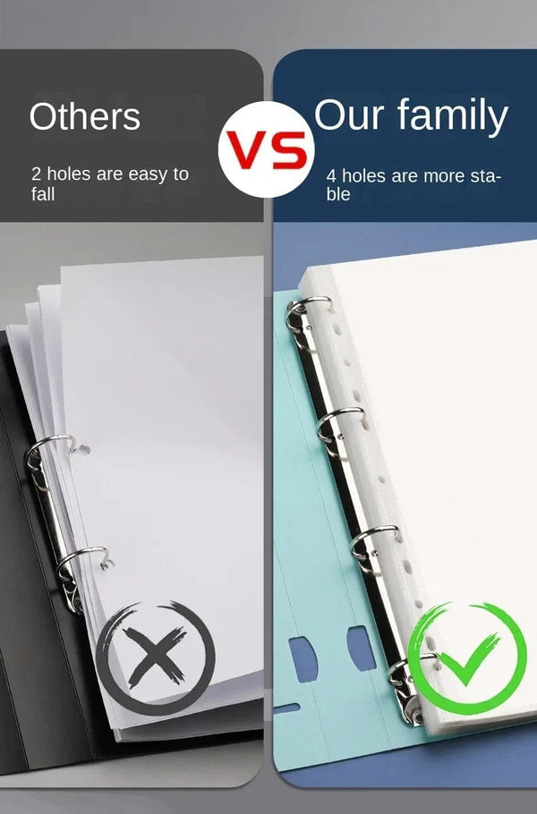 Planet Gates A4 Binder D-Type Punch Folder Office Storage File Ring Waterproof Test Paper Data Storage Folder 4 Hole Binder Learning Supplies