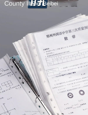 Planet Gates A4 Binder D-Type Punch Folder Office Storage File Ring Waterproof Test Paper Data Storage Folder 4 Hole Binder Learning Supplies