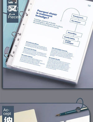 Planet Gates A4 Binder D-Type Punch Folder Office Storage File Ring Waterproof Test Paper Data Storage Folder 4 Hole Binder Learning Supplies