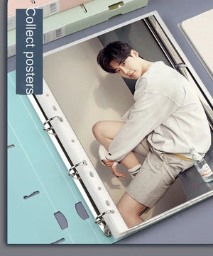 Planet Gates A4 Binder D-Type Punch Folder Office Storage File Ring Waterproof Test Paper Data Storage Folder 4 Hole Binder Learning Supplies