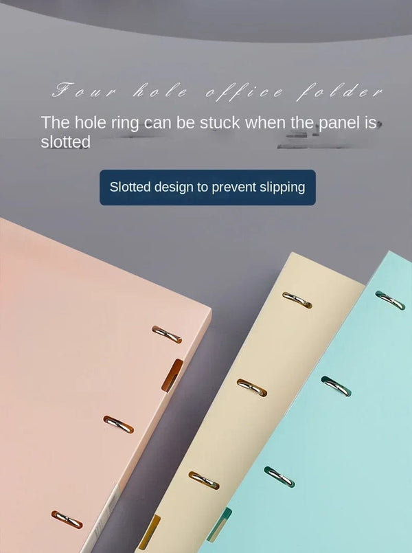 Planet Gates A4 Binder D-Type Punch Folder Office Storage File Ring Waterproof Test Paper Data Storage Folder 4 Hole Binder Learning Supplies