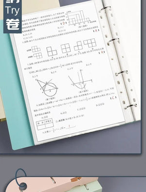 Planet Gates A4 Binder D-Type Punch Folder Office Storage File Ring Waterproof Test Paper Data Storage Folder 4 Hole Binder Learning Supplies