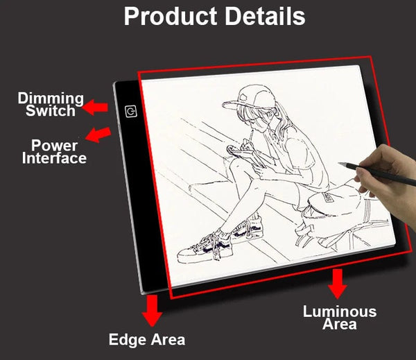 Planet Gates A5-3 Level Dimmable Led Drawing Copy Pad 3 Level Dimmable Board Table Animation Painting Educational Toys Gift Adjustable Light Notepad For Children