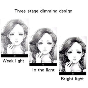 Planet Gates A5-3 Level Dimmable Led Drawing Copy Pad 3 Level Dimmable Board Table Animation Painting Educational Toys Gift Adjustable Light Notepad For Children