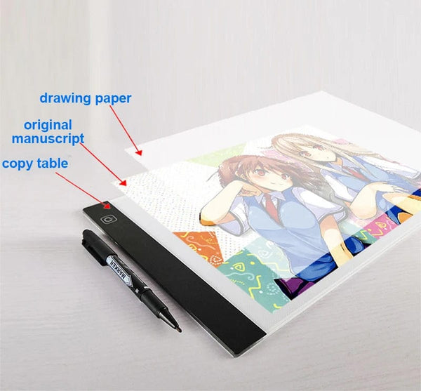 Planet Gates A5-3 Level Dimmable Led Drawing Copy Pad 3 Level Dimmable Board Table Animation Painting Educational Toys Gift Adjustable Light Notepad For Children