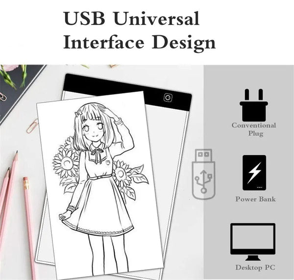 Planet Gates A5-3 Level Dimmable Led Drawing Copy Pad 3 Level Dimmable Board Table Animation Painting Educational Toys Gift Adjustable Light Notepad For Children