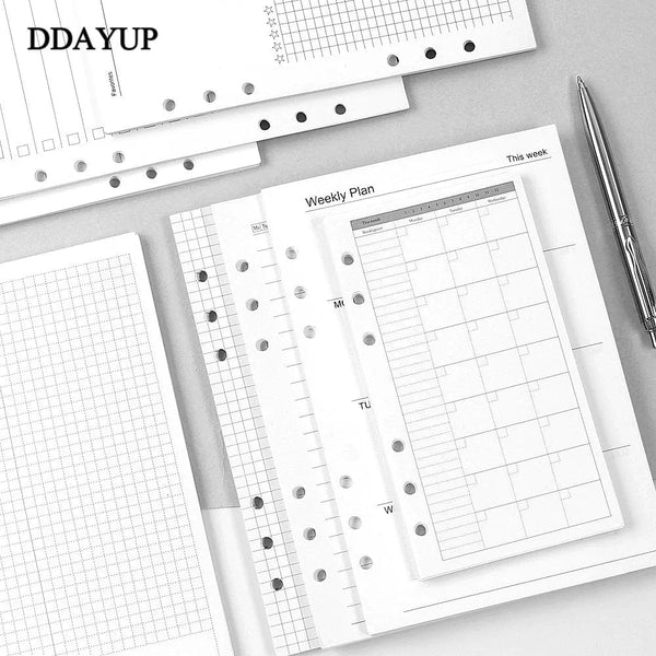 Planet Gates A5 A6 Loose Leaf Notebook Refill Spiral Binder Inner Page Diary Weekly Monthly Planner To Do List Line Dot Grid Inside Paper