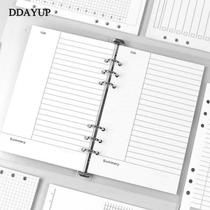 Planet Gates A5 A6 Loose Leaf Notebook Refill Spiral Binder Inner Page Diary Weekly Monthly Planner To Do List Line Dot Grid Inside Paper