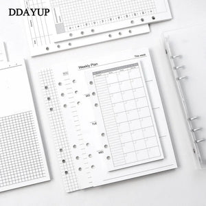 Planet Gates A5 A6 Loose Leaf Notebook Refill Spiral Binder Inner Page Diary Weekly Monthly Planner To Do List Line Dot Grid Inside Paper