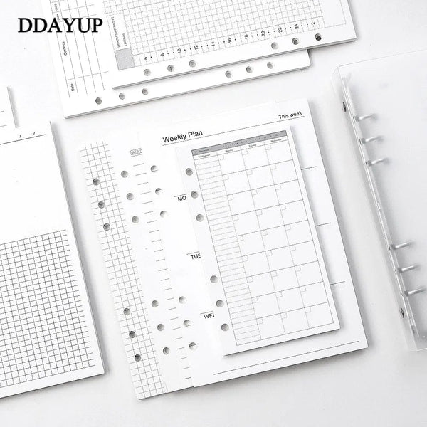 Planet Gates A5 A6 Loose Leaf Notebook Refill Spiral Binder Inner Page Diary Weekly Monthly Planner To Do List Line Dot Grid Inside Paper