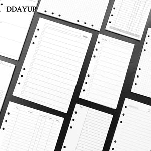 Planet Gates A5 A6 Loose Leaf Notebook Refill Spiral Binder Inner Page Diary Weekly Monthly Planner To Do List Line Dot Grid Inside Paper