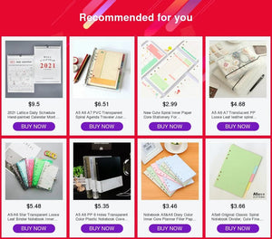 Planet Gates A5 A6 Loose Leaf Notebook Refill Spiral Binder Inner Page Diary Weekly Monthly Planner To Do List Line Dot Grid Inside Paper