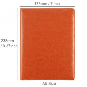 Planet Gates A5 / B5 Leather Padfolio Portfolio File Folder Clipboard Document Holder Business Contract Paper Clamp Writing Pad for Office