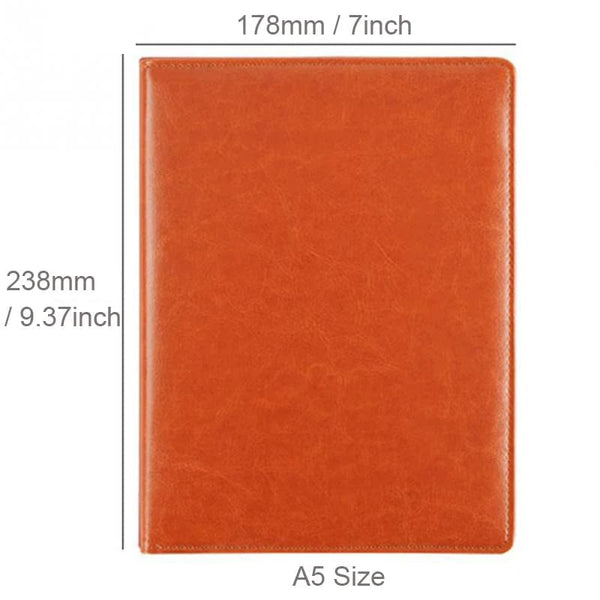 Planet Gates A5 / B5 Leather Padfolio Portfolio File Folder Clipboard Document Holder Business Contract Paper Clamp Writing Pad for Office