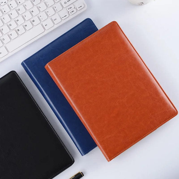 Planet Gates A5 / B5 Leather Padfolio Portfolio File Folder Clipboard Document Holder Business Contract Paper Clamp Writing Pad for Office