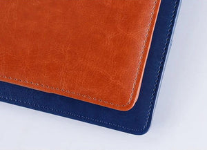 Planet Gates A5 / B5 Leather Padfolio Portfolio File Folder Clipboard Document Holder Business Contract Paper Clamp Writing Pad for Office