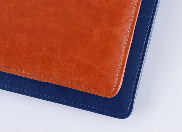 Planet Gates A5 / B5 Leather Padfolio Portfolio File Folder Clipboard Document Holder Business Contract Paper Clamp Writing Pad for Office