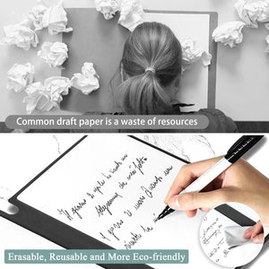 Planet Gates A5 Portable Magic Reusable Whiteboard Notebook Weekly Planner Stylish Office Notebooks Memo Whiteboard with Pen Erasing Clot