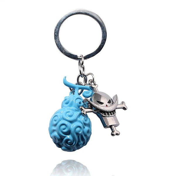 Planet Gates A6 1Pc Anime One Piece Action Figure Keychain Devil Fruit Straw Hat Luffy Ace Rubber Fruit Pendant Backpack Keyring Model Toy Gift