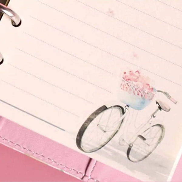 Planet Gates A6 Kawaii 80 Sheets A6 Paper Refill Loose Leaf Notebook Refill Sakura Cat Binder Notebook Inner Pages Blank Agenda Pages