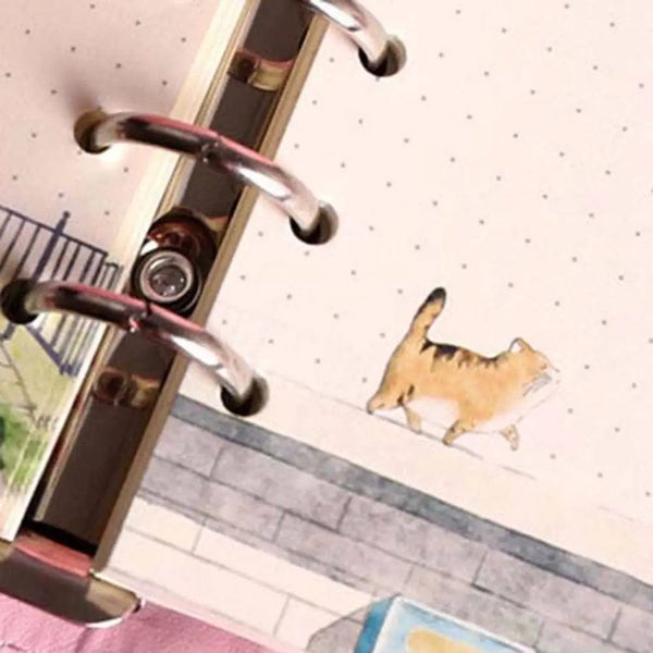 Planet Gates A6 Kawaii 80 Sheets A6 Paper Refill Loose Leaf Notebook Refill Sakura Cat Binder Notebook Inner Pages Blank Agenda Pages