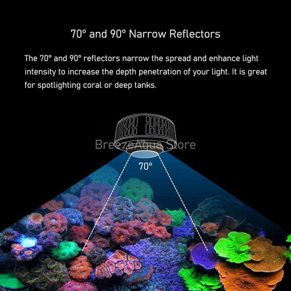 Planet Gates A7 II WiFi App Phone Control Full Spectrum 100W Saltwater Marine LED Aquarium Light for Coral Reef Fish Tank