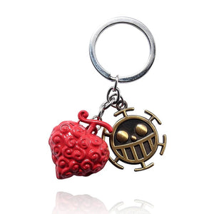 Planet Gates A8 1Pc Anime One Piece Action Figure Keychain Devil Fruit Straw Hat Luffy Ace Rubber Fruit Pendant Backpack Keyring Model Toy Gift
