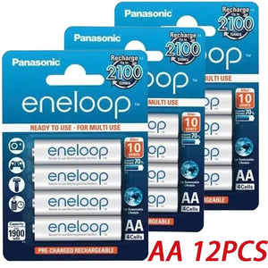 Planet Gates AA 12PCS Panasonic Eneloop original AA AAA rechargeable battery 1.2v 1900mAh 800mAh pre-charged nimh suitable for flashlight camera toys