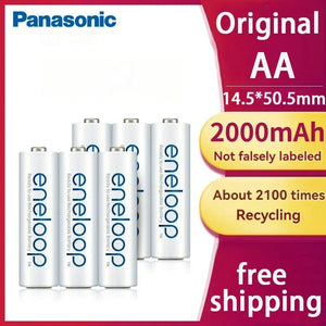 Planet Gates AA 12PCS Panasonic Eneloop original AA AAA rechargeable battery 1.2v 1900mAh 800mAh pre-charged nimh suitable for flashlight camera toys