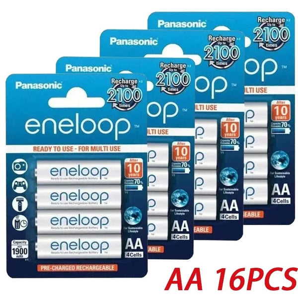 Planet Gates AA 12PCS Panasonic Eneloop original AA AAA rechargeable battery 1.2v 1900mAh 800mAh pre-charged nimh suitable for flashlight camera toys