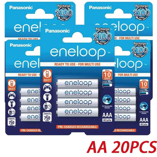 Planet Gates AA 12PCS Panasonic Eneloop original AA AAA rechargeable battery 1.2v 1900mAh 800mAh pre-charged nimh suitable for flashlight camera toys