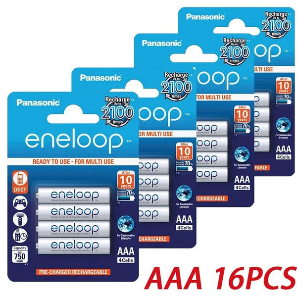 Planet Gates AA 12PCS Panasonic Eneloop original AA AAA rechargeable battery 1.2v 1900mAh 800mAh pre-charged nimh suitable for flashlight camera toys